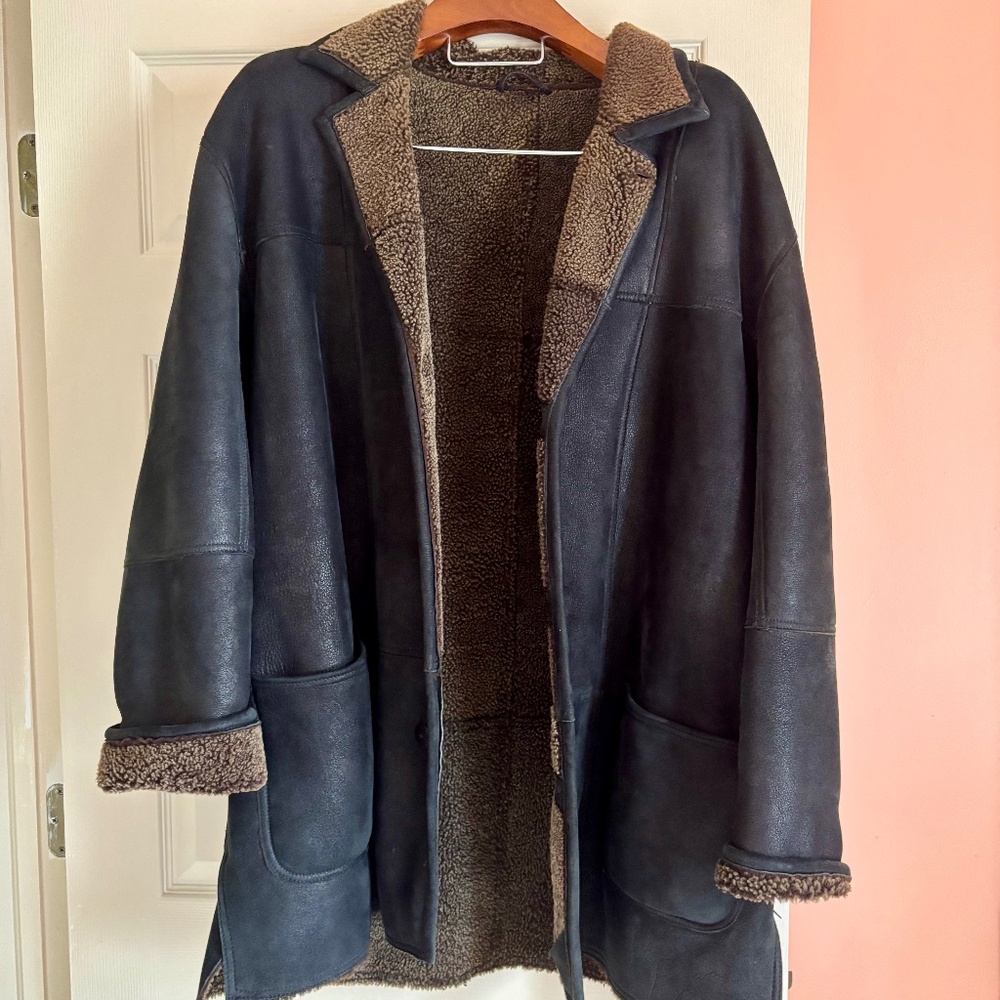 BIZZARRO S.R.L. Brown Leather Jacket – Size 58 – Sherpa Lined